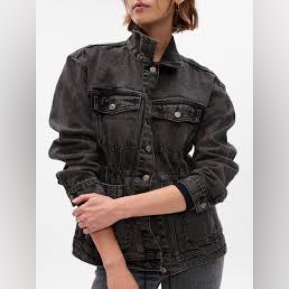 Cinched Denim Jacket- oversized fit. - Picture 3 of 5